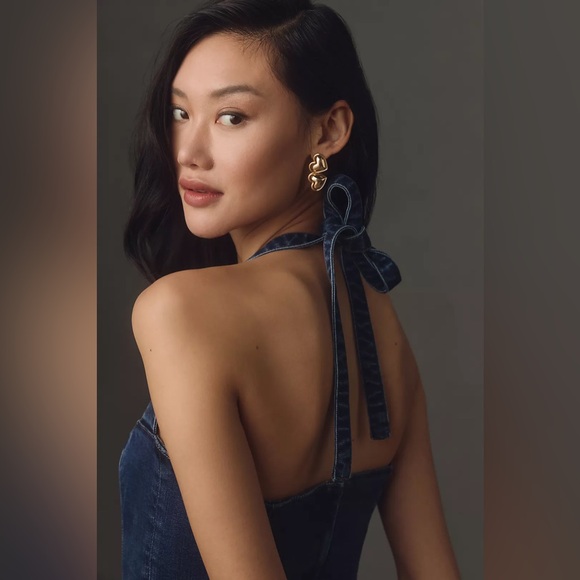 Reformation Evita Sleeveless Denim Midi Dress NWT brand new - Picture 3 of 16